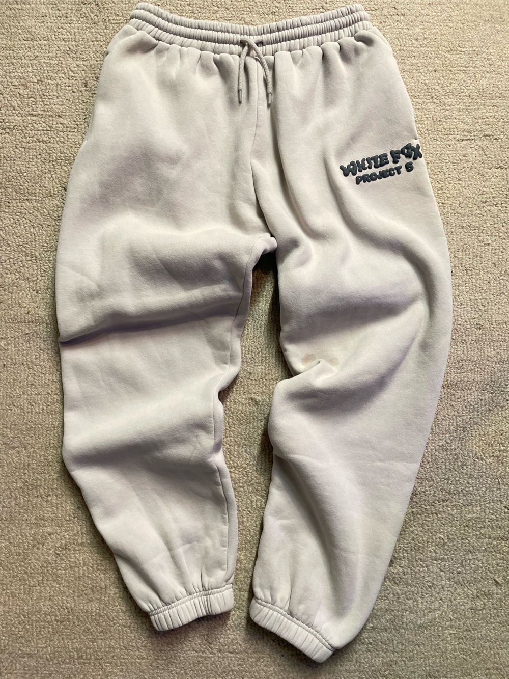 White Fox Project 5 Light Gray sweatpants with Logo size medium